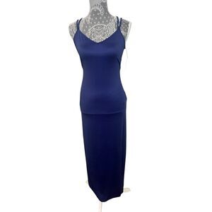NWT Vera Bradley Strappy Sleeveless Stretch Maxi Dress, Blue, Small/Medium
